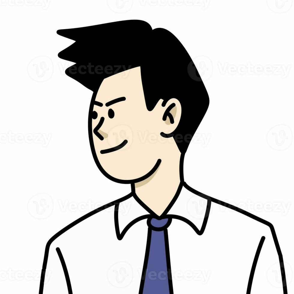 cute man cartoon on white background photo