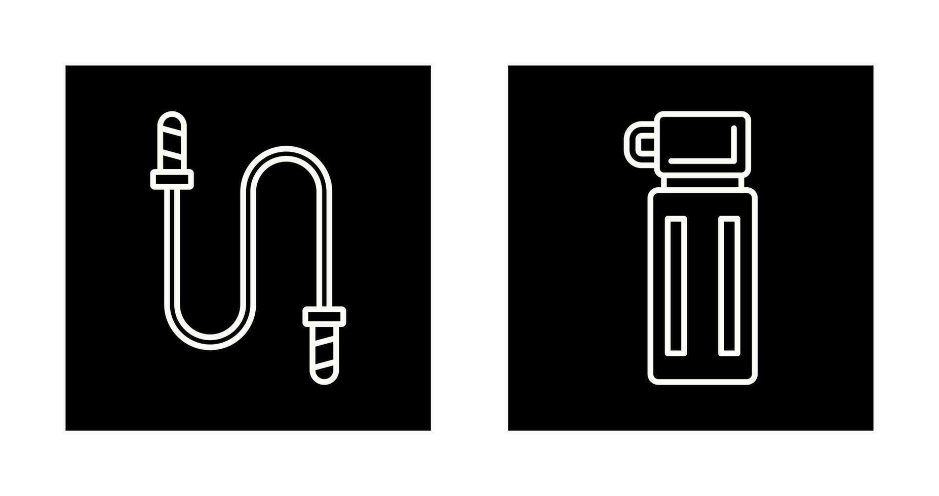 Jumping Rope and Thermos Icon vector