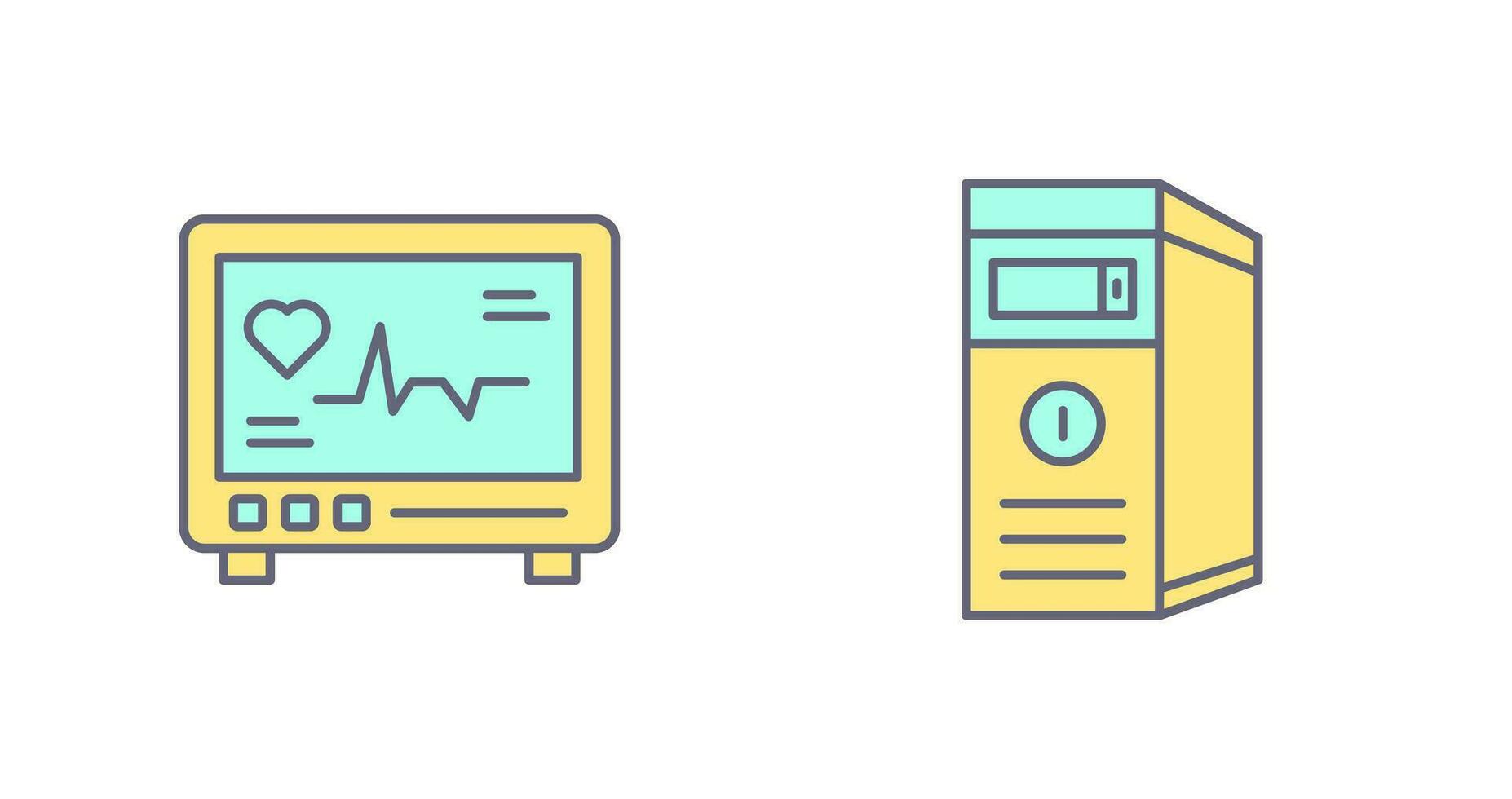 cardiograma y UPC icono vector