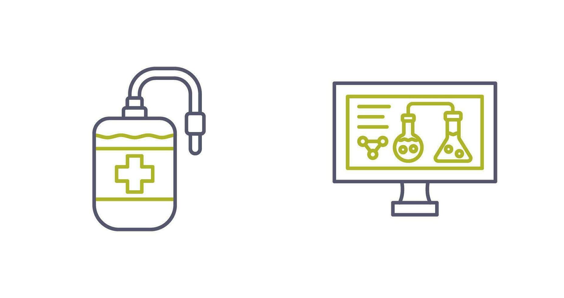 Blood Bag and Experiment Icon vector