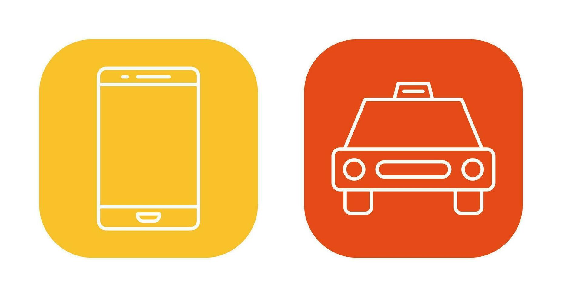 cell phone and cab  Icon vector