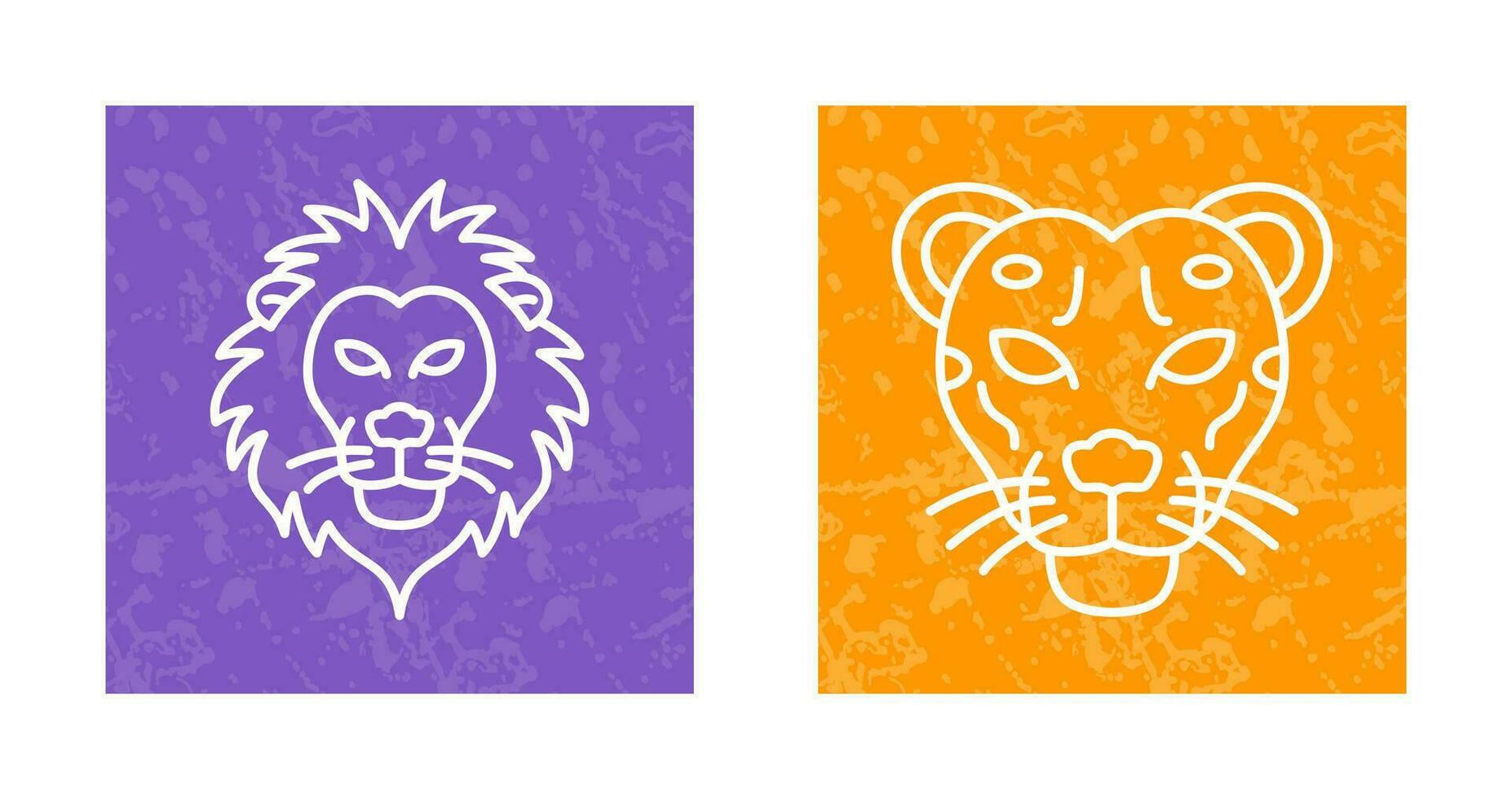 Lion and Cheetah Icon vector