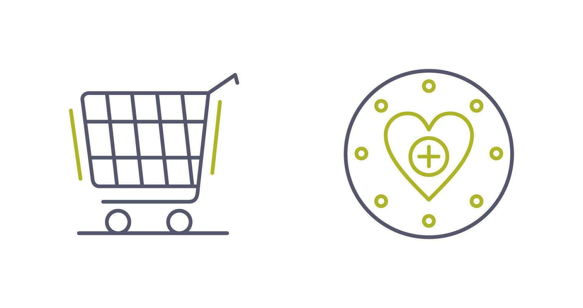 Shopping Cart and Wishlist Icon vector