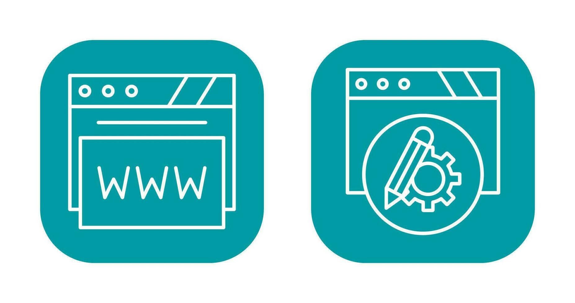 Setting and Web Browser Icon vector