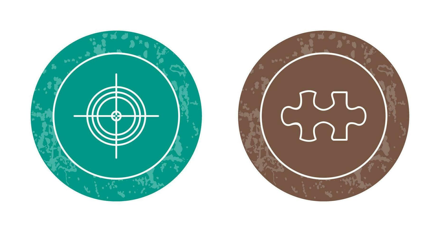 Target and Puzzle Piece Icon vector