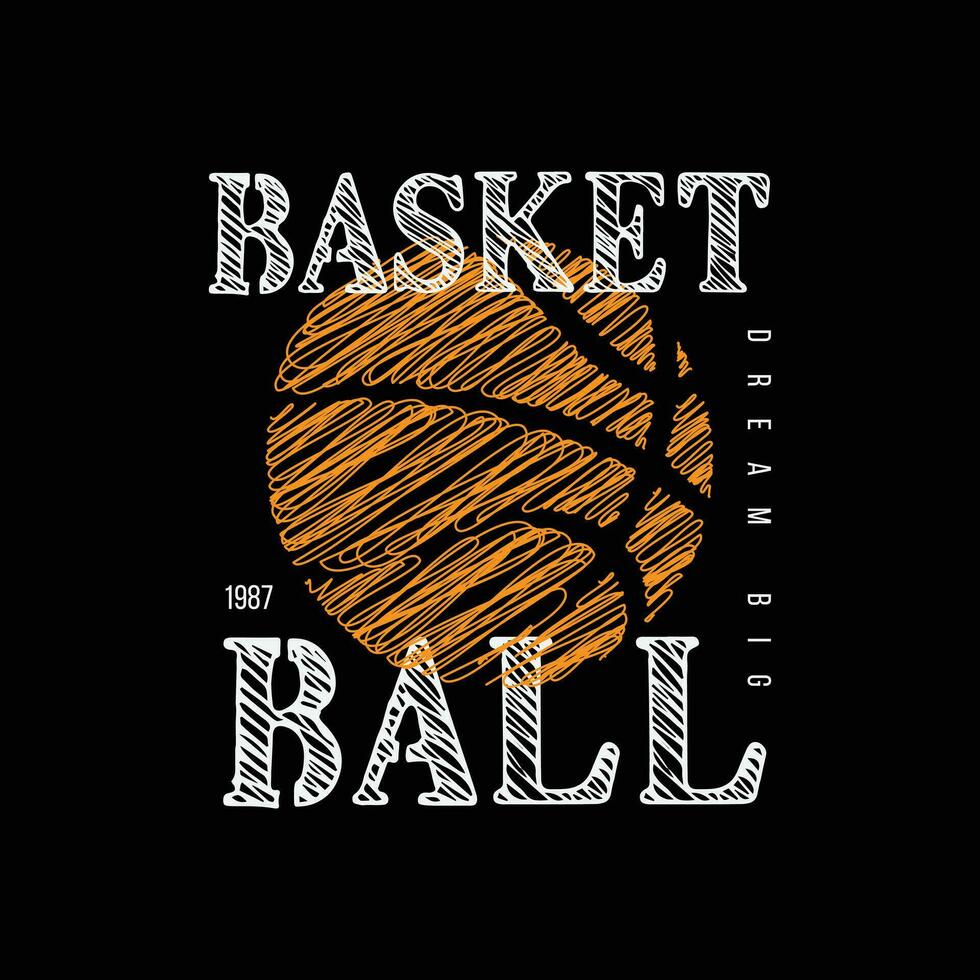 Vector illustration on the theme of basketball. t-shirt graphics, poster, banner, flyer, print and postcard