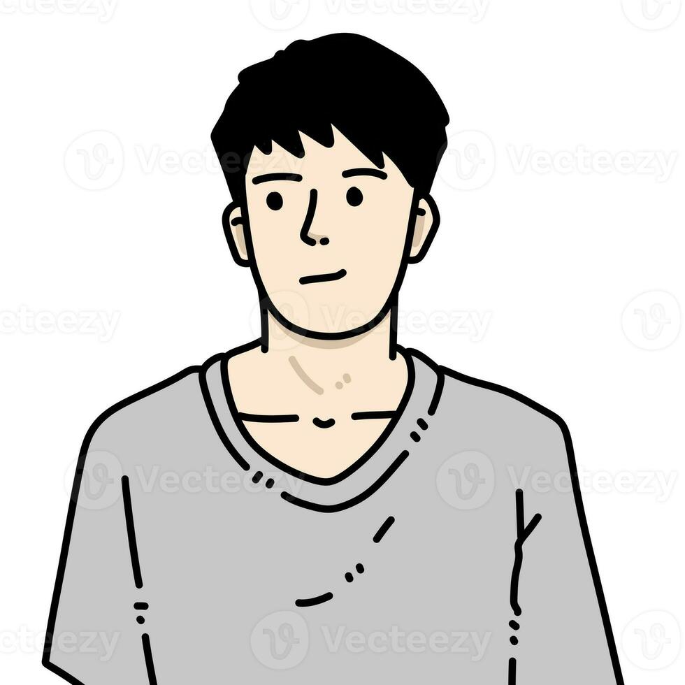 cute man cartoon on white background photo