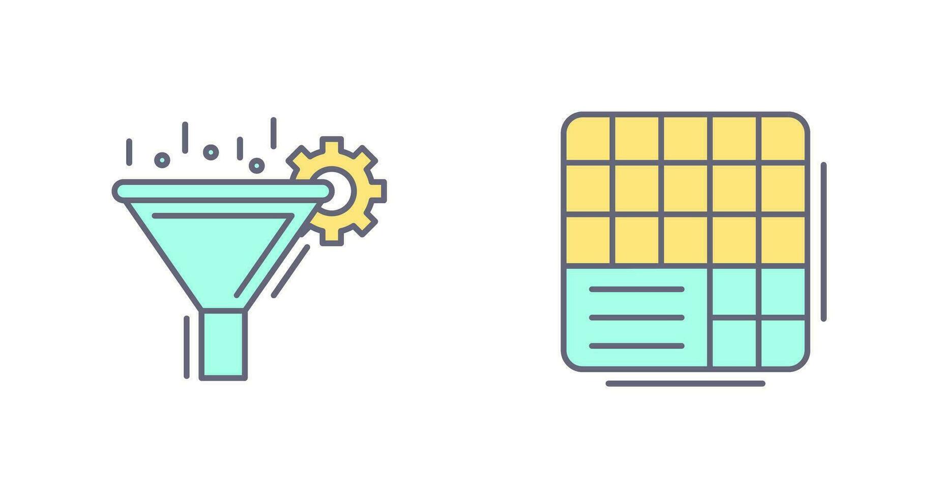 Filtering and Table Data Icon vector