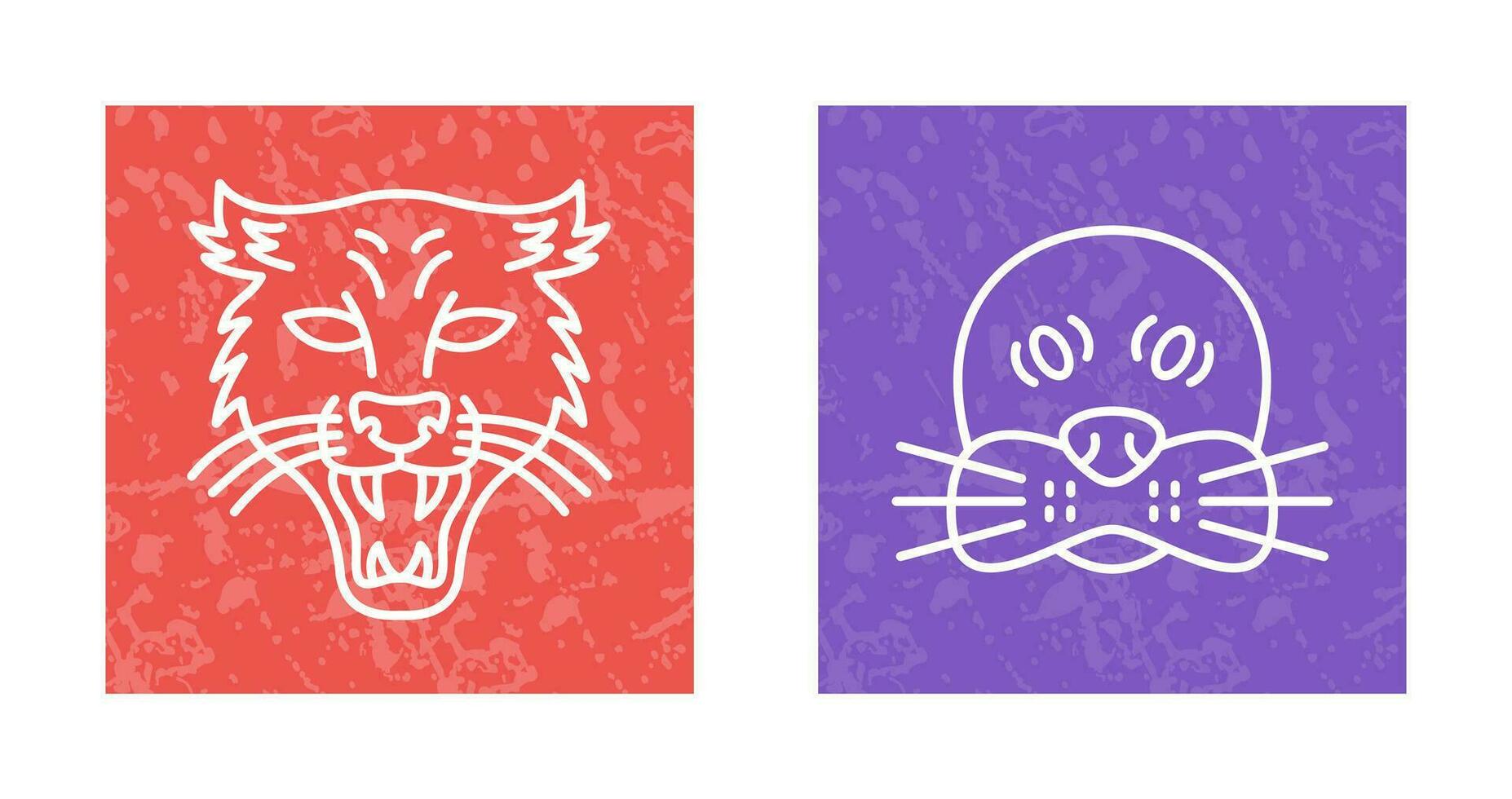 puma y sello icono vector