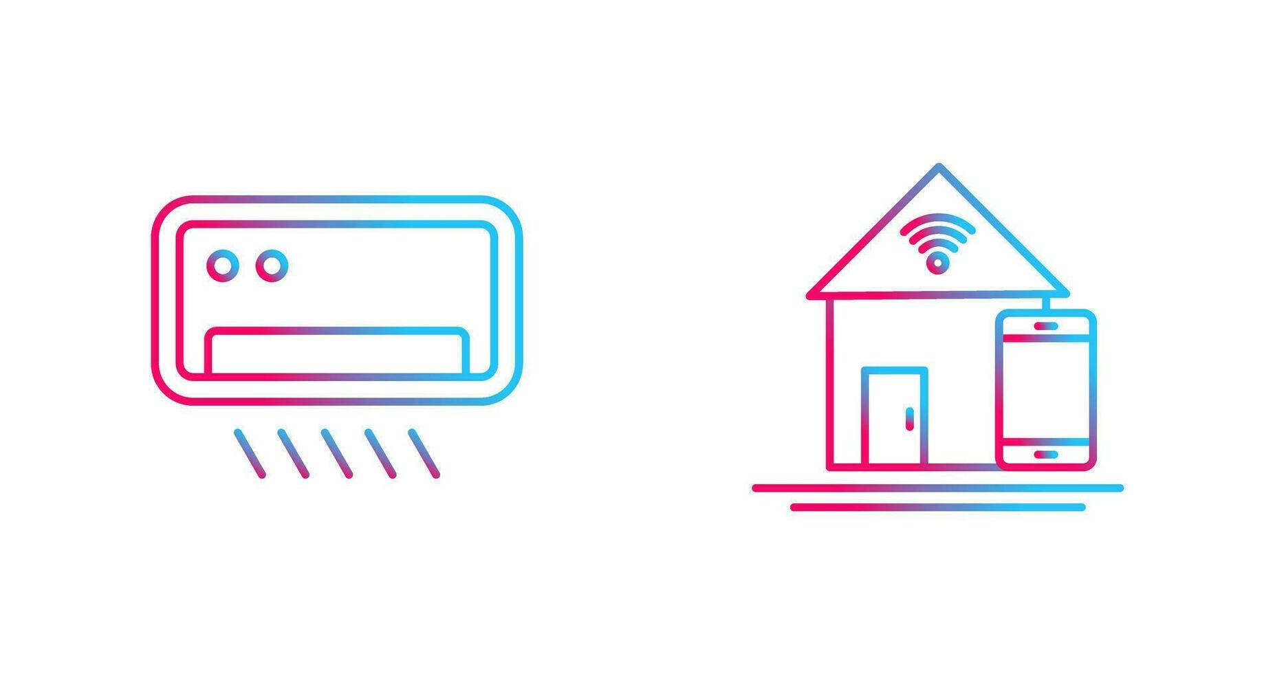 Air Conditioner and Home Automation Icon vector