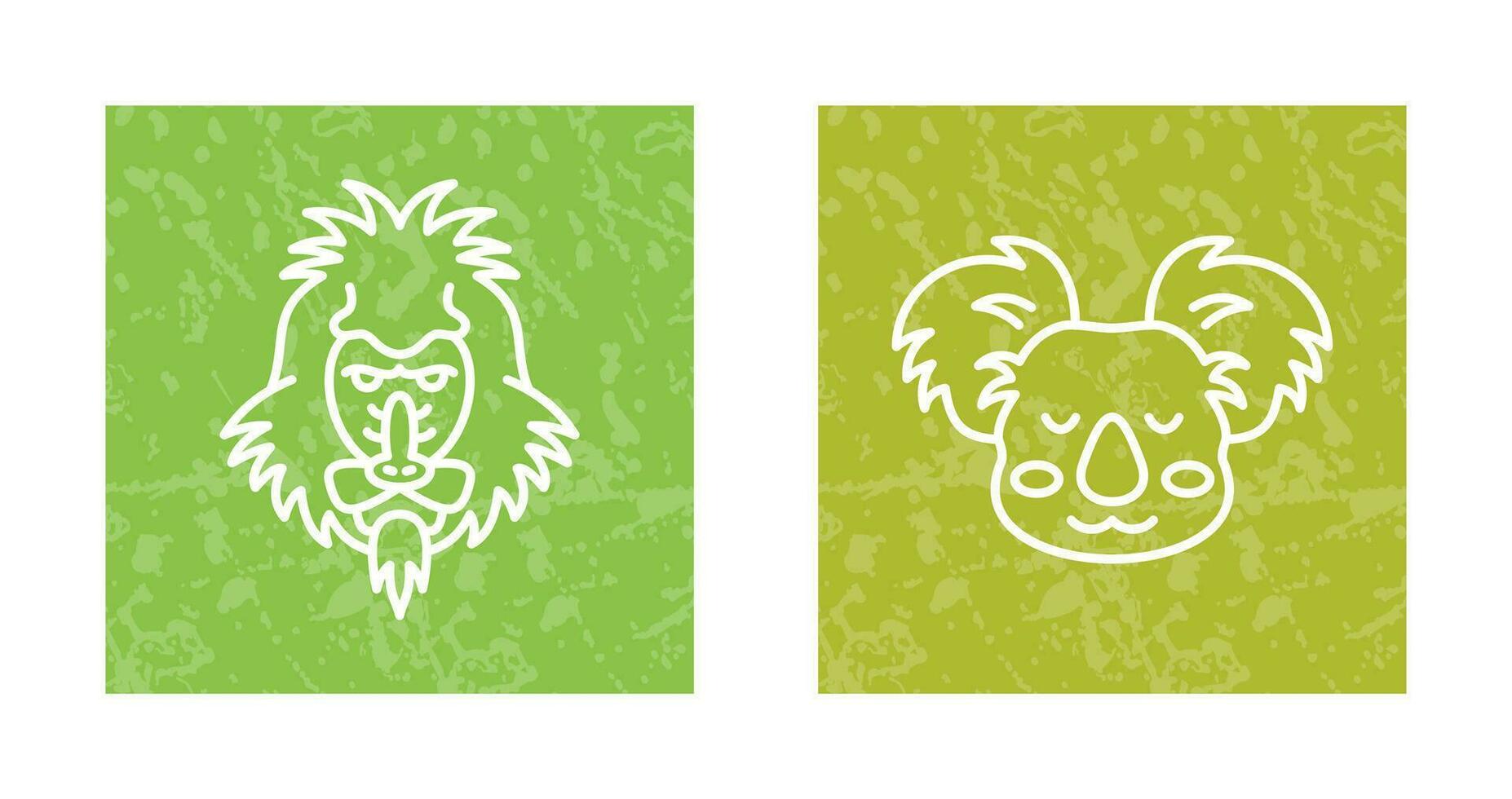 Mandrill and Koala Icon vector