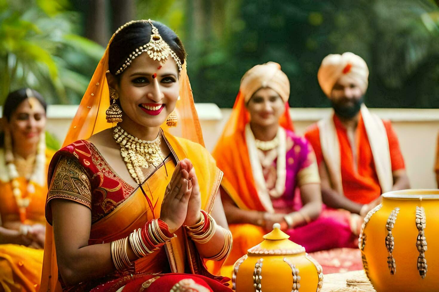 indio Boda en Bombay. generado por ai foto