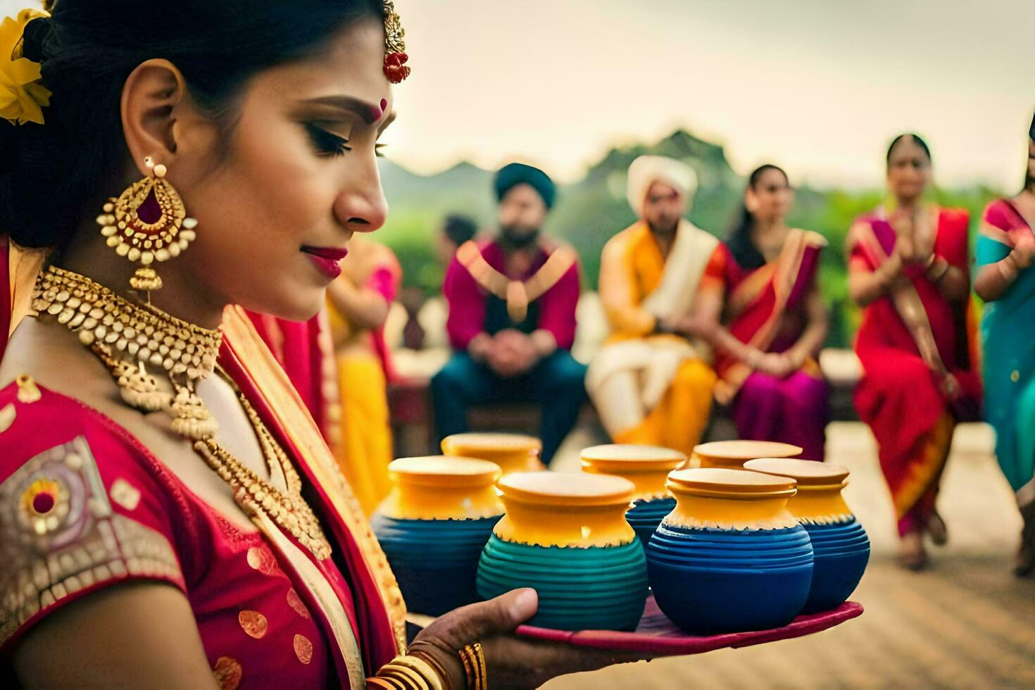 indian wedding ceremony in india. AI-Generated photo