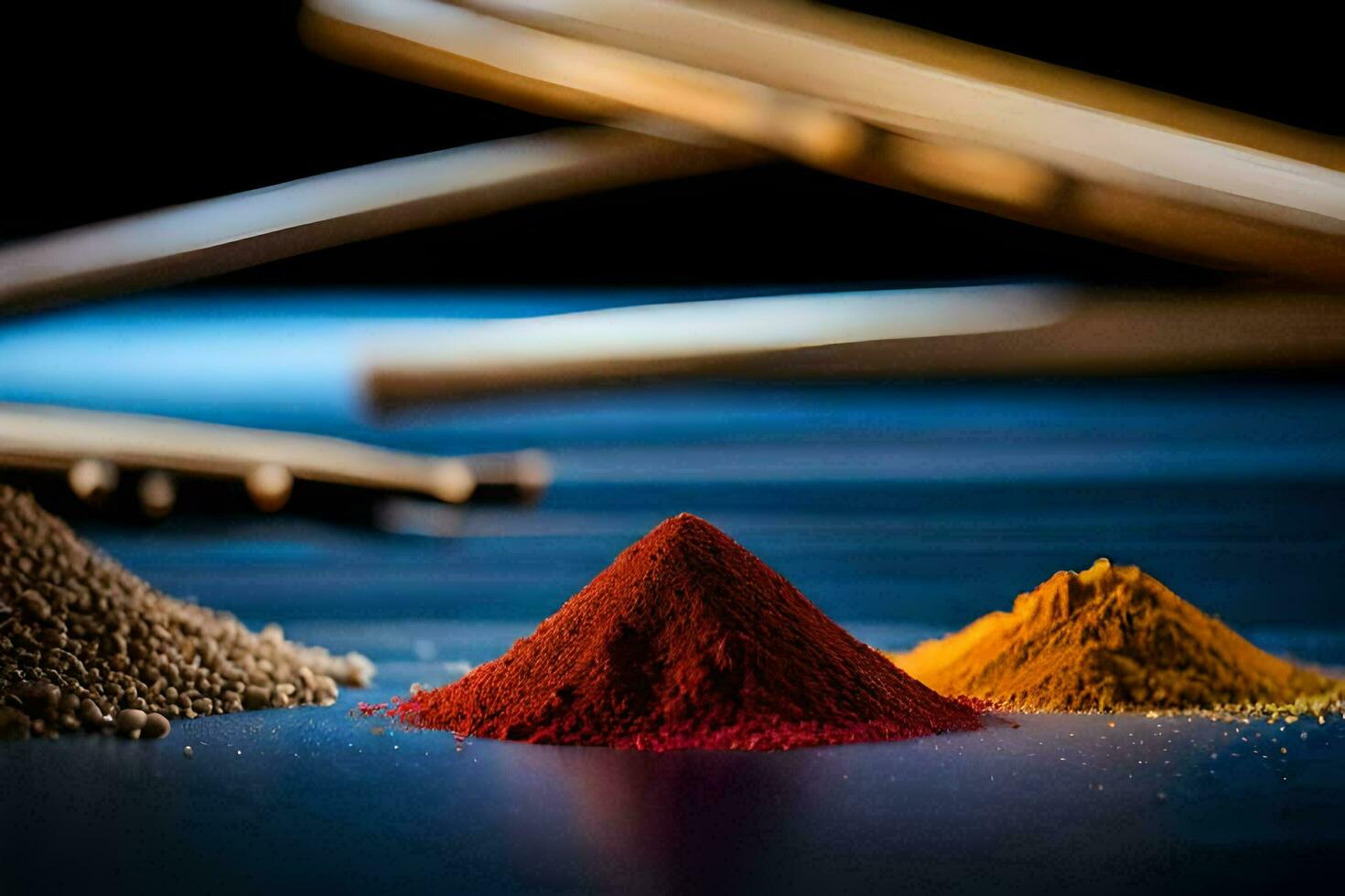 a pile of colored powders and sticks. AI-Generated photo