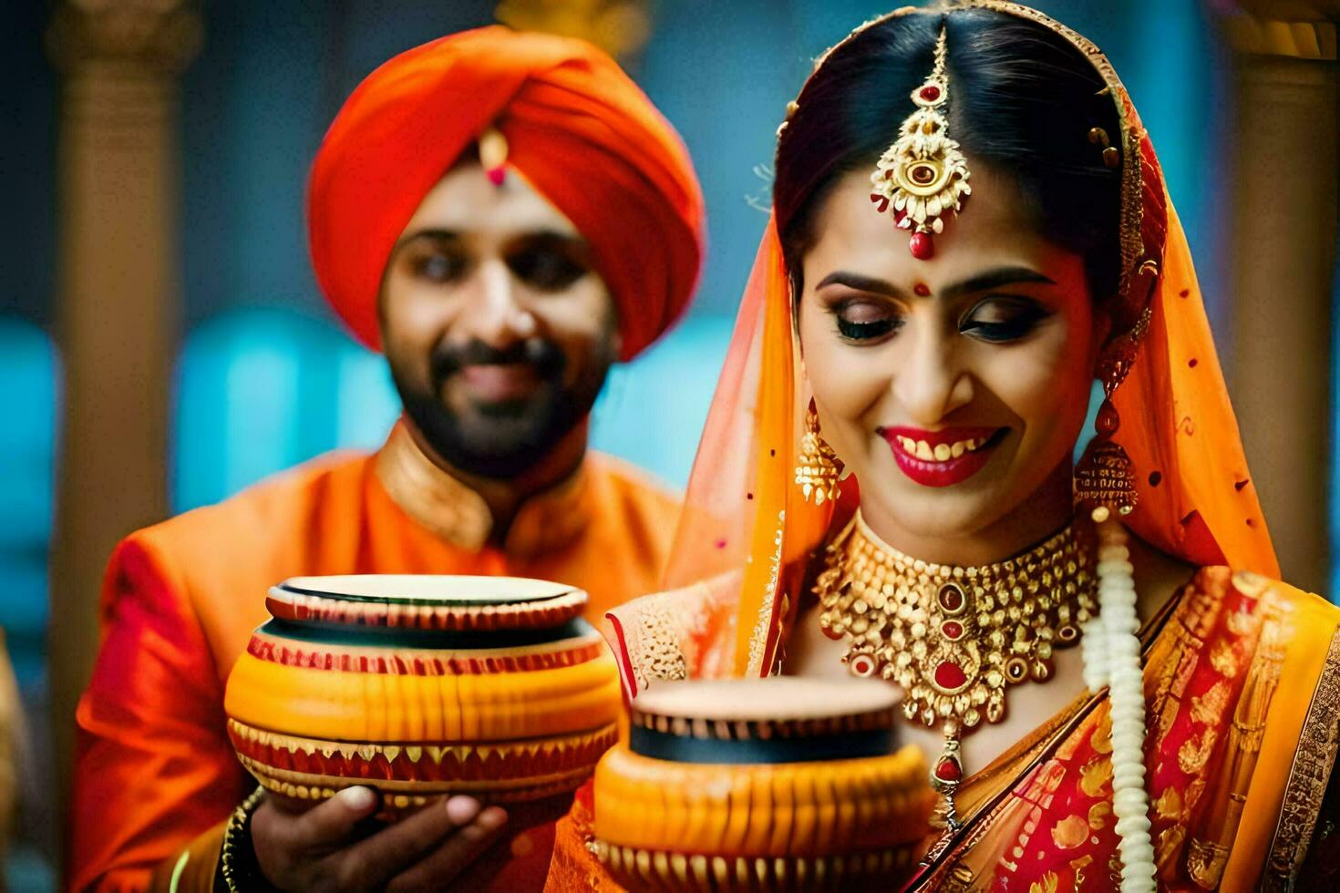 indian wedding in delhi. AI-Generated photo