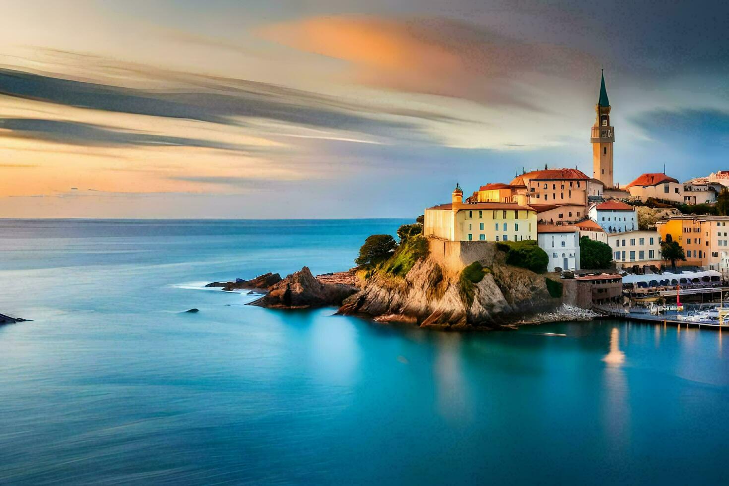 el hermosa ciudad de stari graduado, Croacia. generado por ai foto