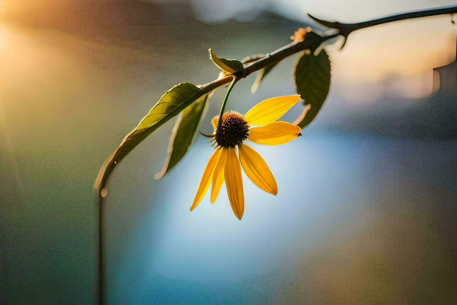 un amarillo flor es visto en el Dom. generado por ai foto