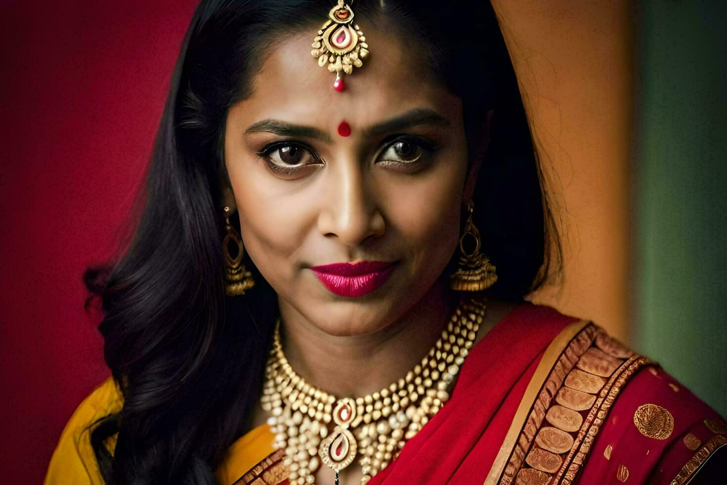 a woman in traditional indian attire. AI-Generated photo