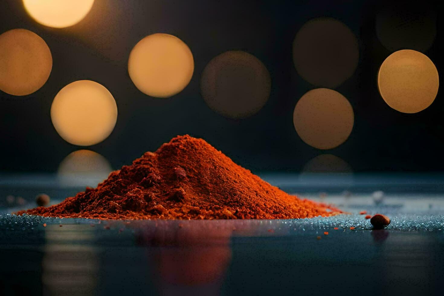 a pile of red powder on a table. AI-Generated photo