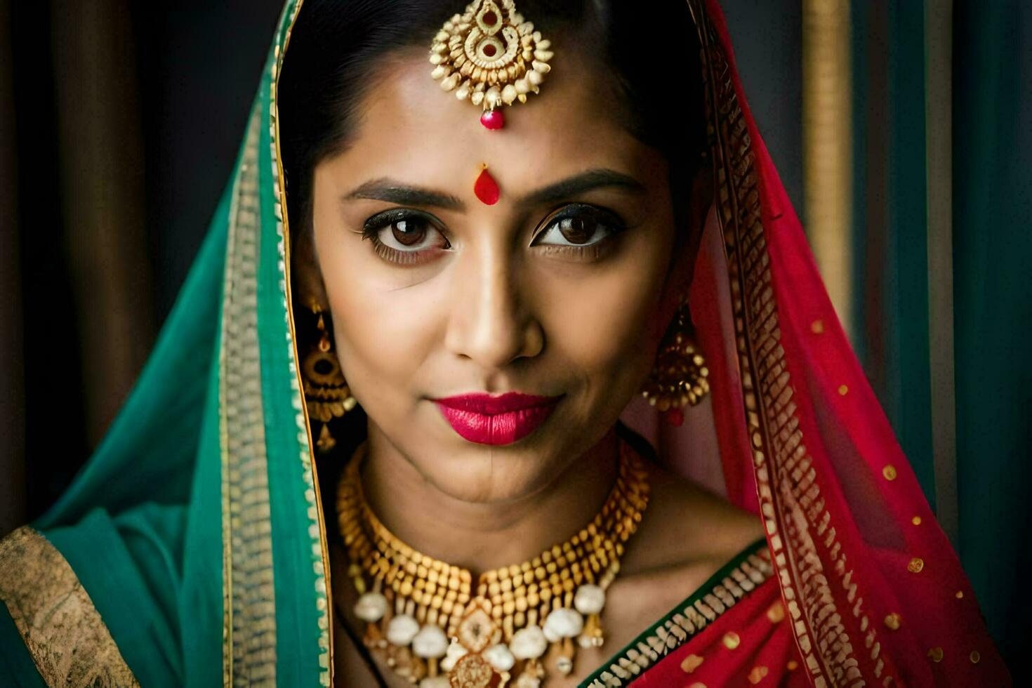 beautiful indian bride in traditional attire. AI-Generated photo