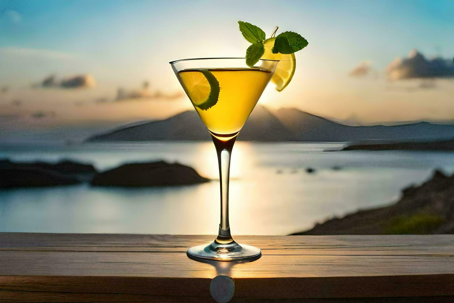 cocktail on the terrace. AI-Generated photo