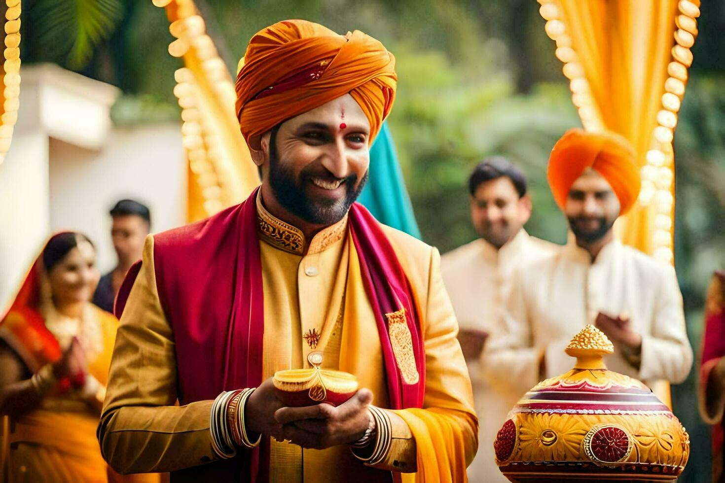 indian wedding in delhi. AI-Generated photo
