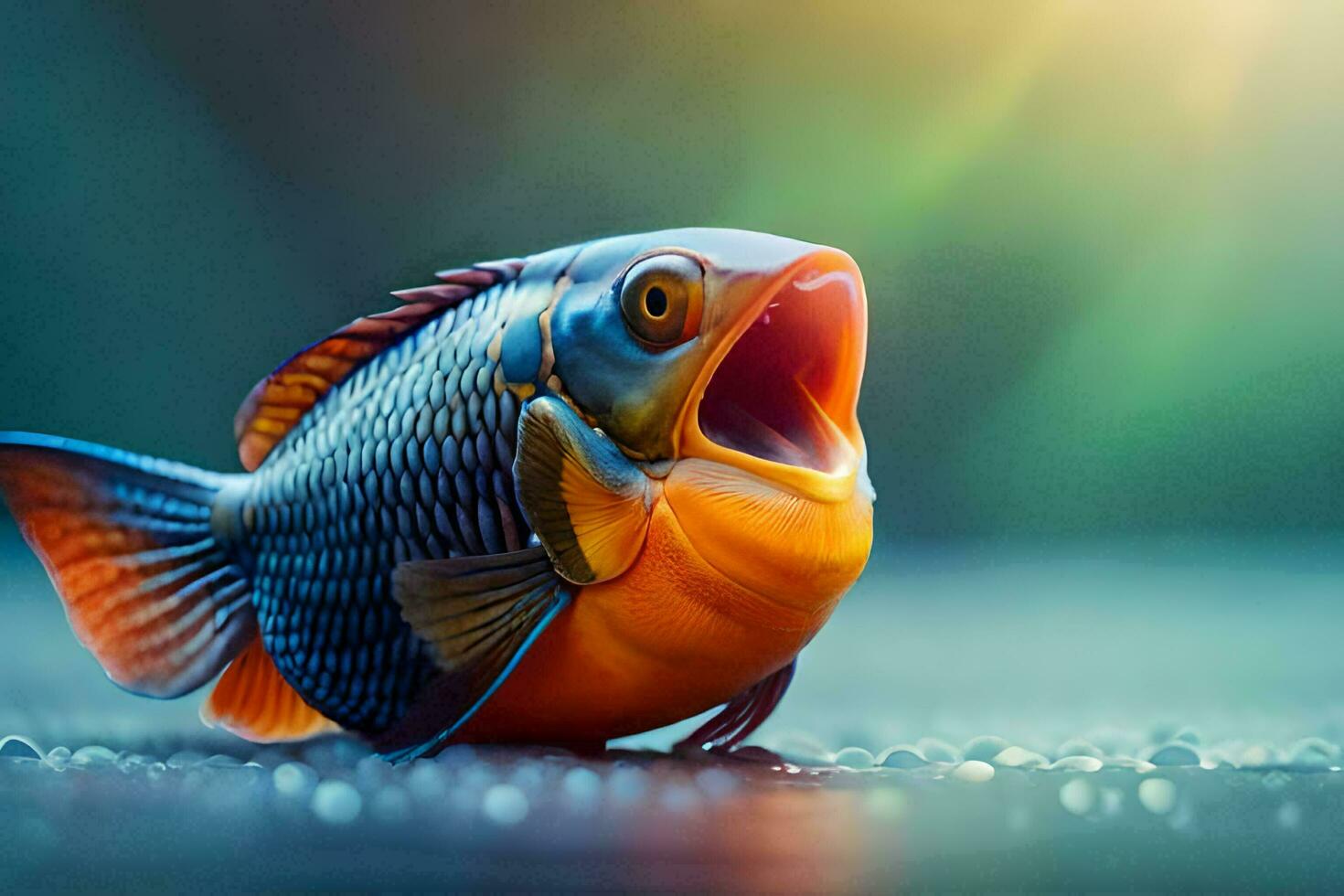 a fish with its mouth open and its mouth open. AI-Generated 32584282 Stock  Photo at Vecteezy