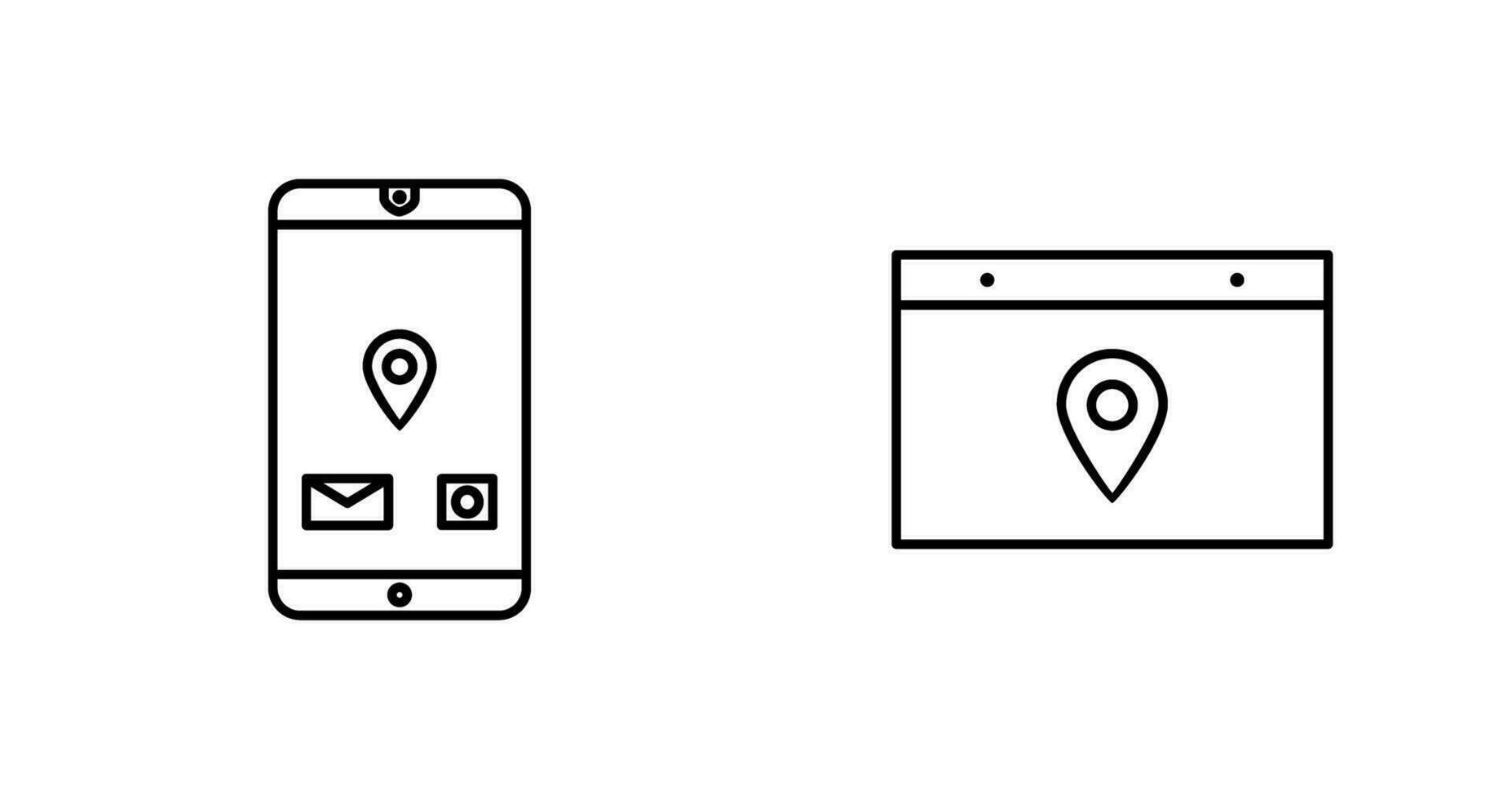 mobile application and location web advertising Icon vector