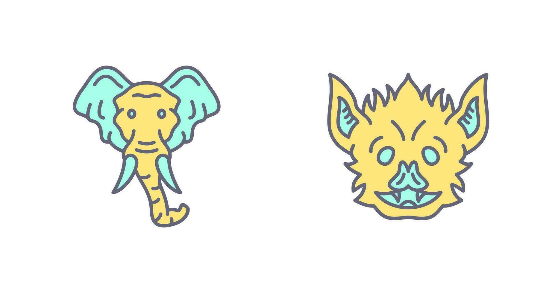Eleplant and Bat Icon vector