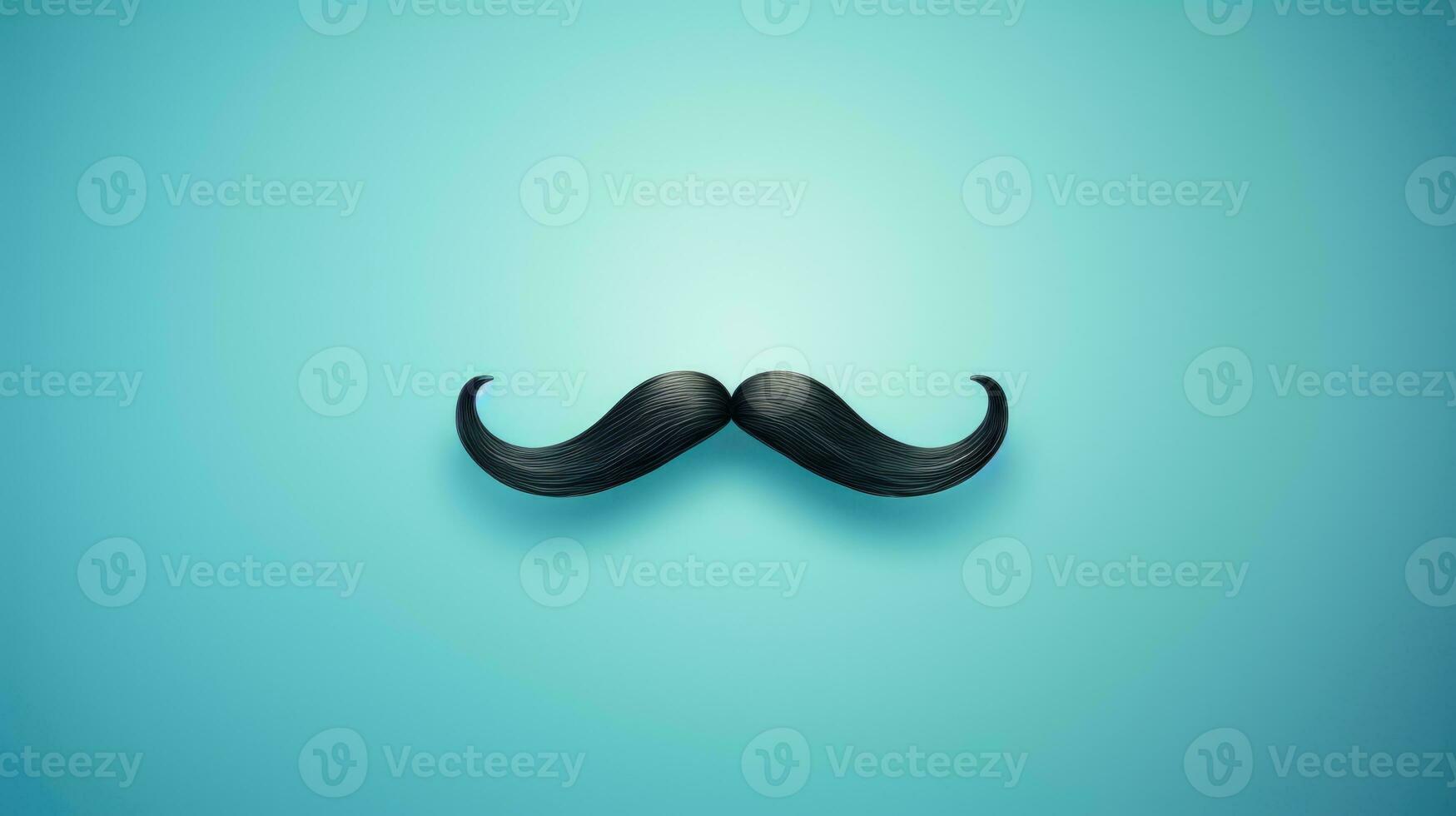 Closeup of a stylish handlebar mustache isolated on a gradient background photo