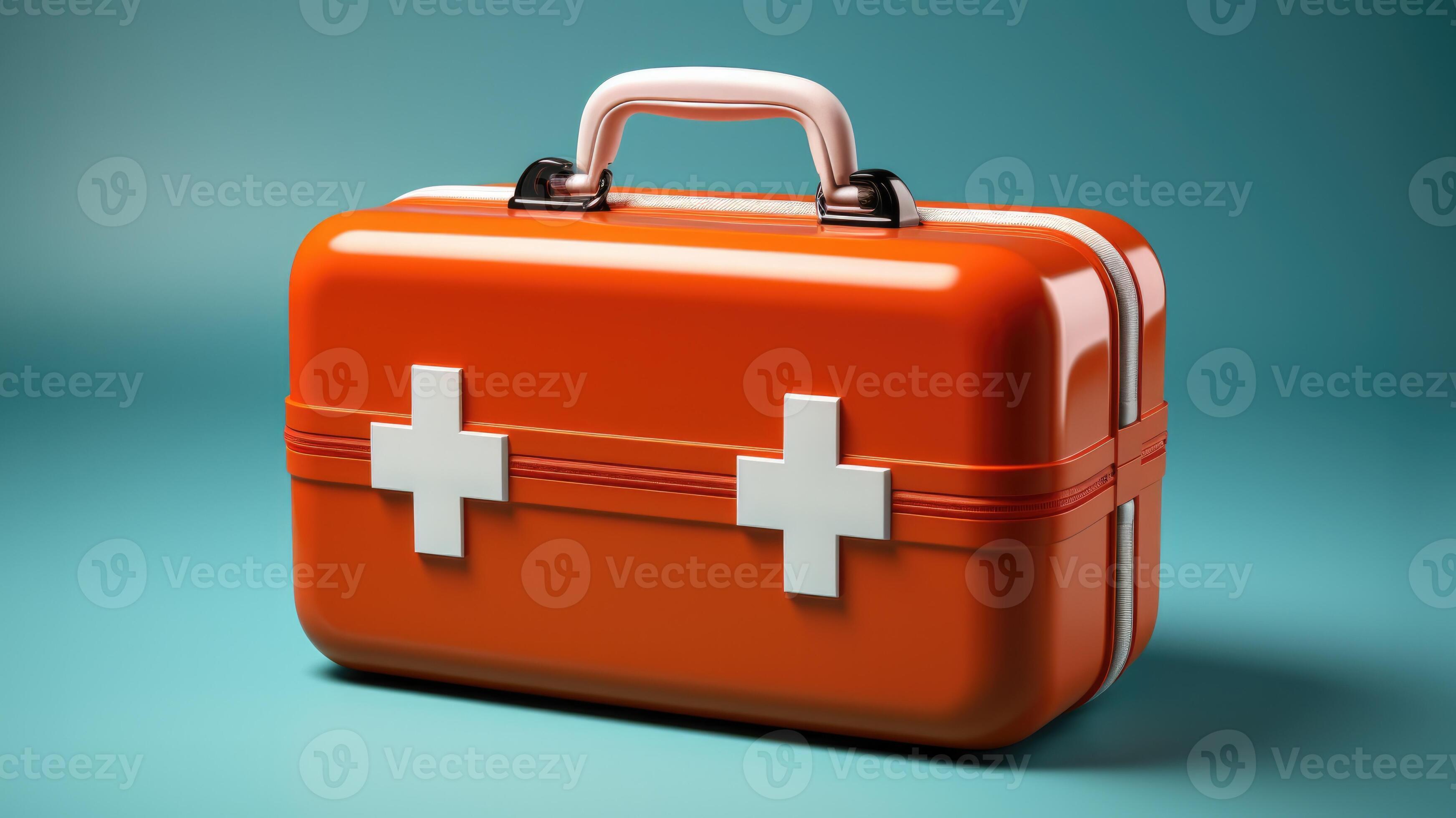 First aid kit for seizure emergencies isolated on a gradient background