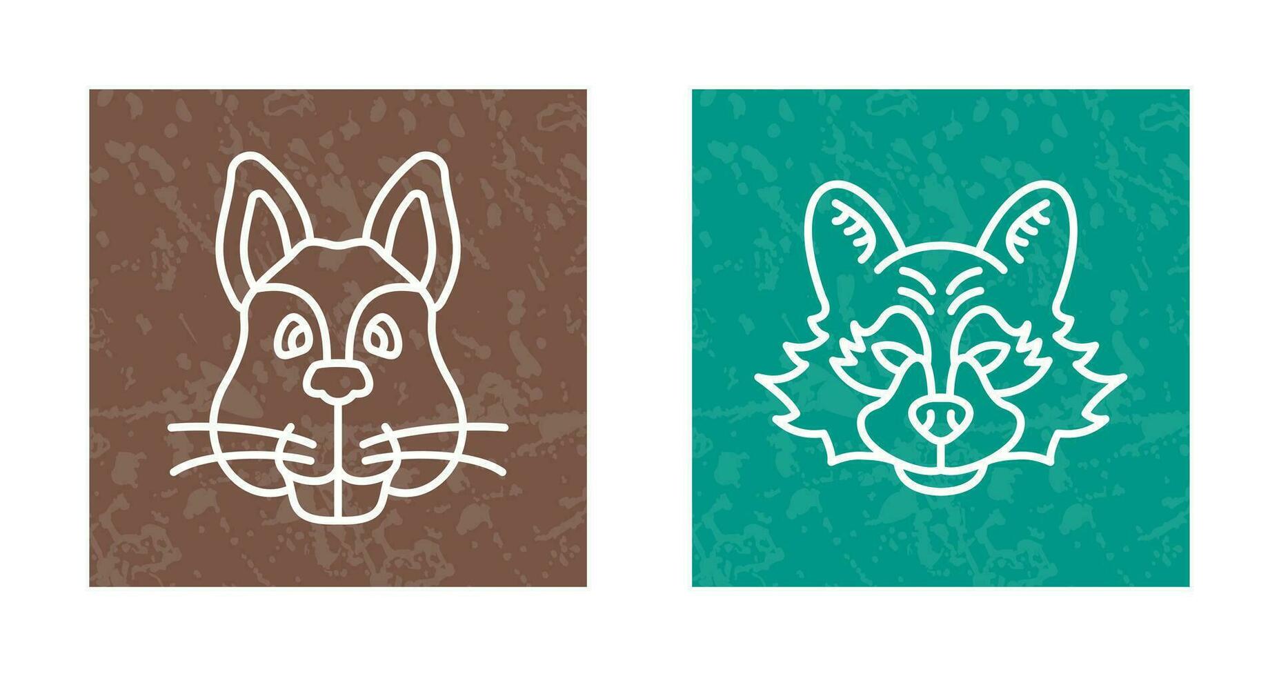 Squirrel and Raccoon Icon vector