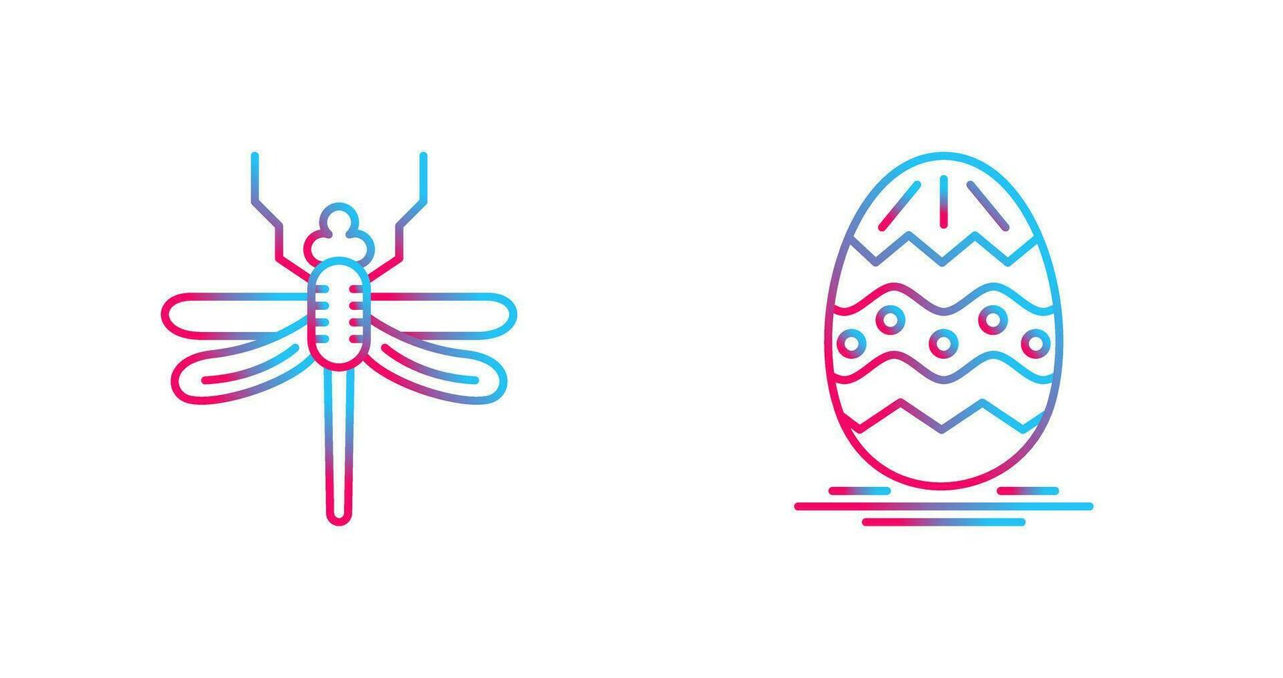 Dragonfly and Easter  Icon vector