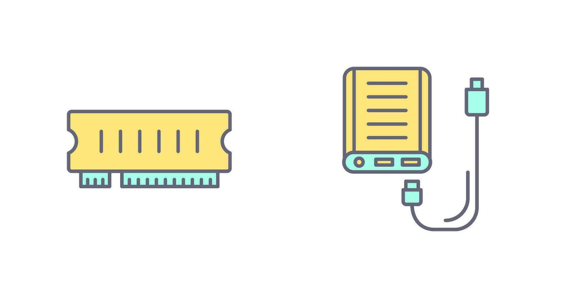 Ram and Power Bank Icon vector