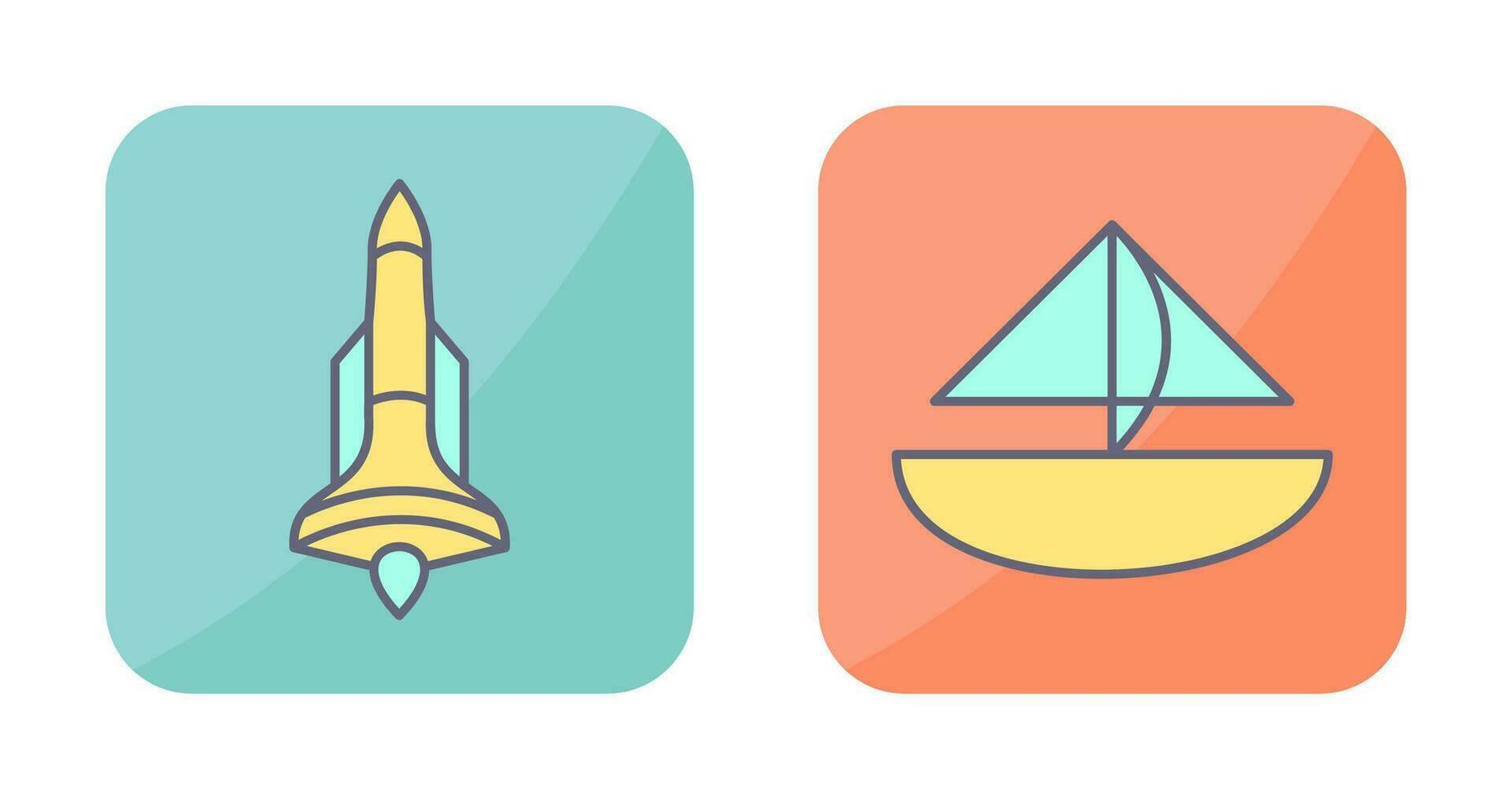 Rocket and Small Yacht Icon vector