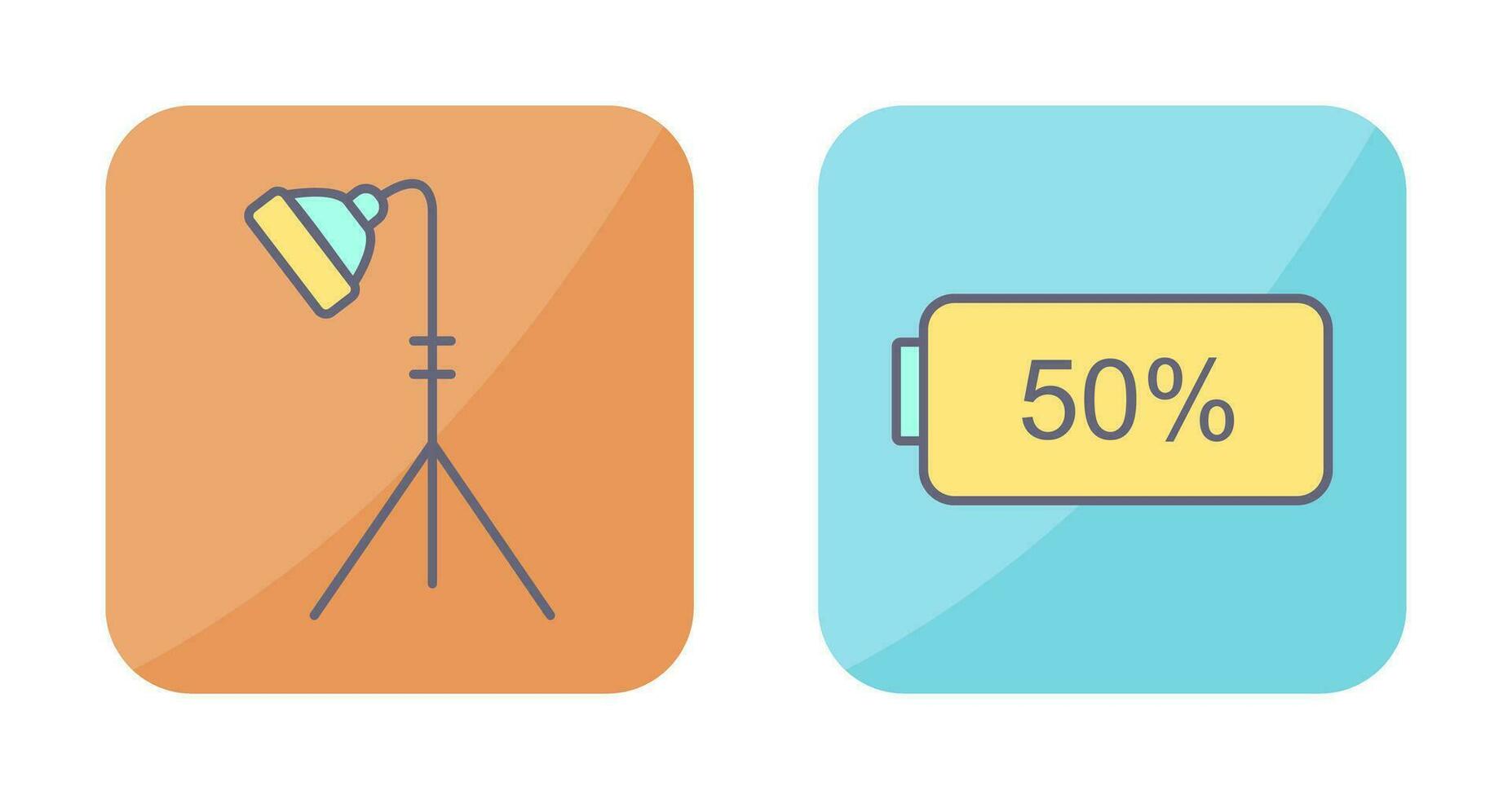 light stand and half battery Icon vector