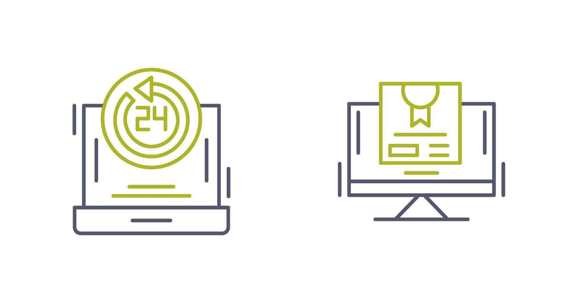 24h Support and New Lable Icon vector