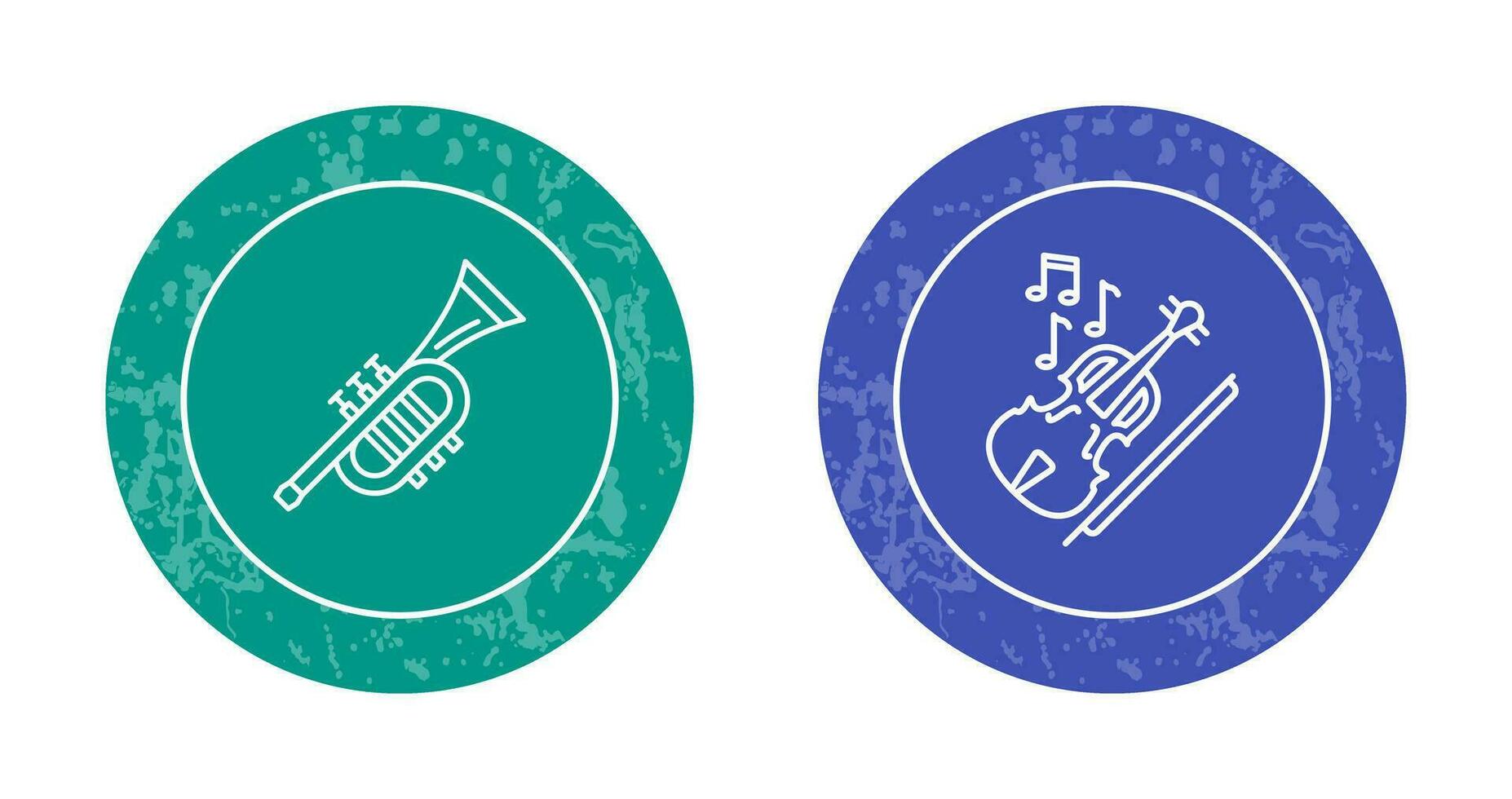 trompeta y violín icono vector