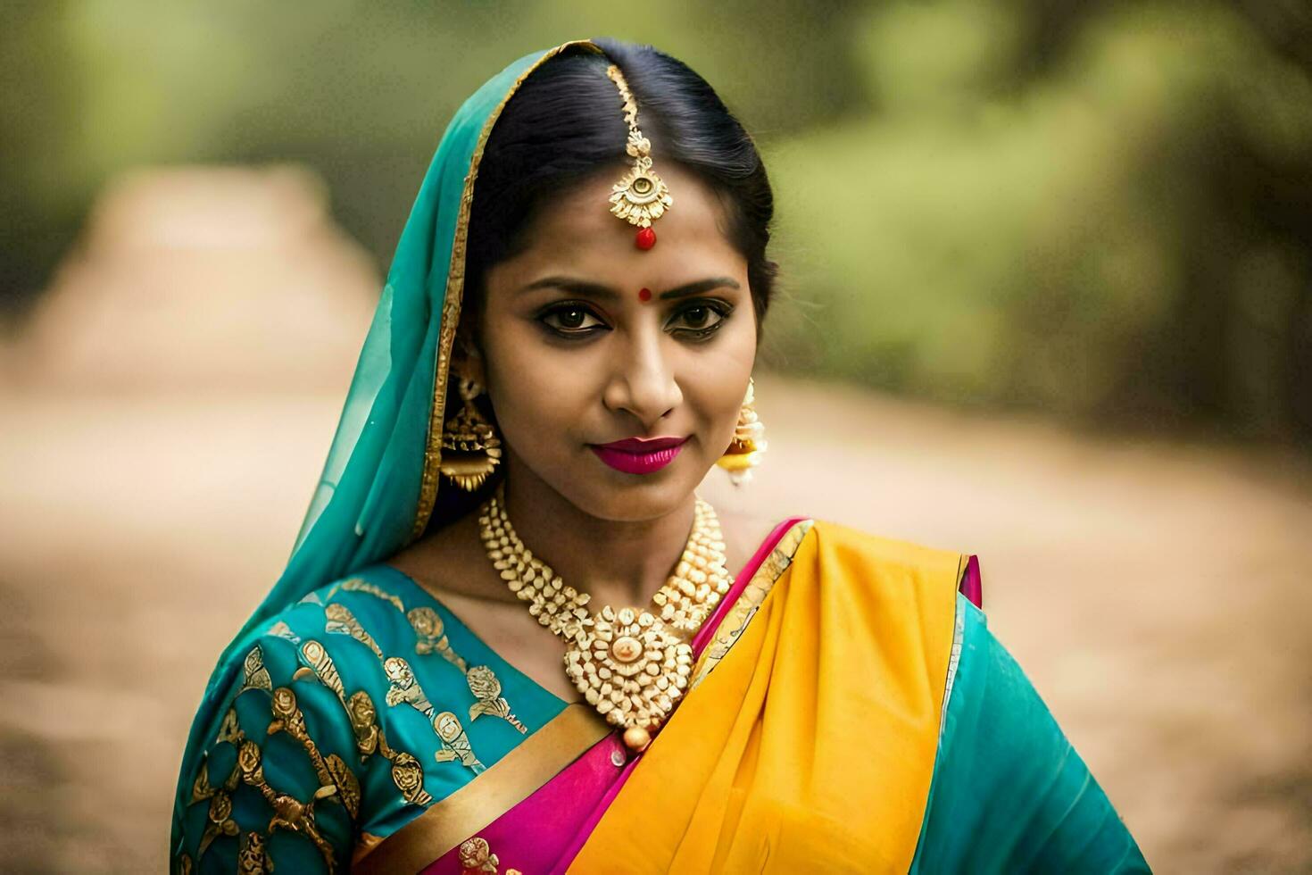 a beautiful indian woman in traditional attire. AI-Generated photo