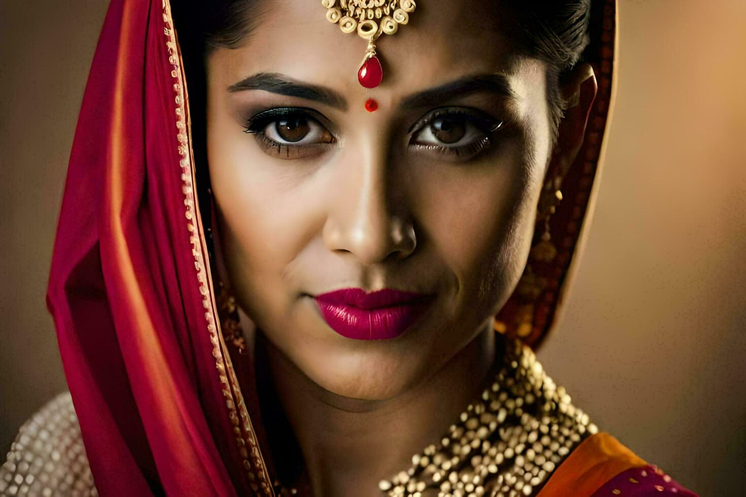 a beautiful indian woman in traditional attire. AI-Generated photo