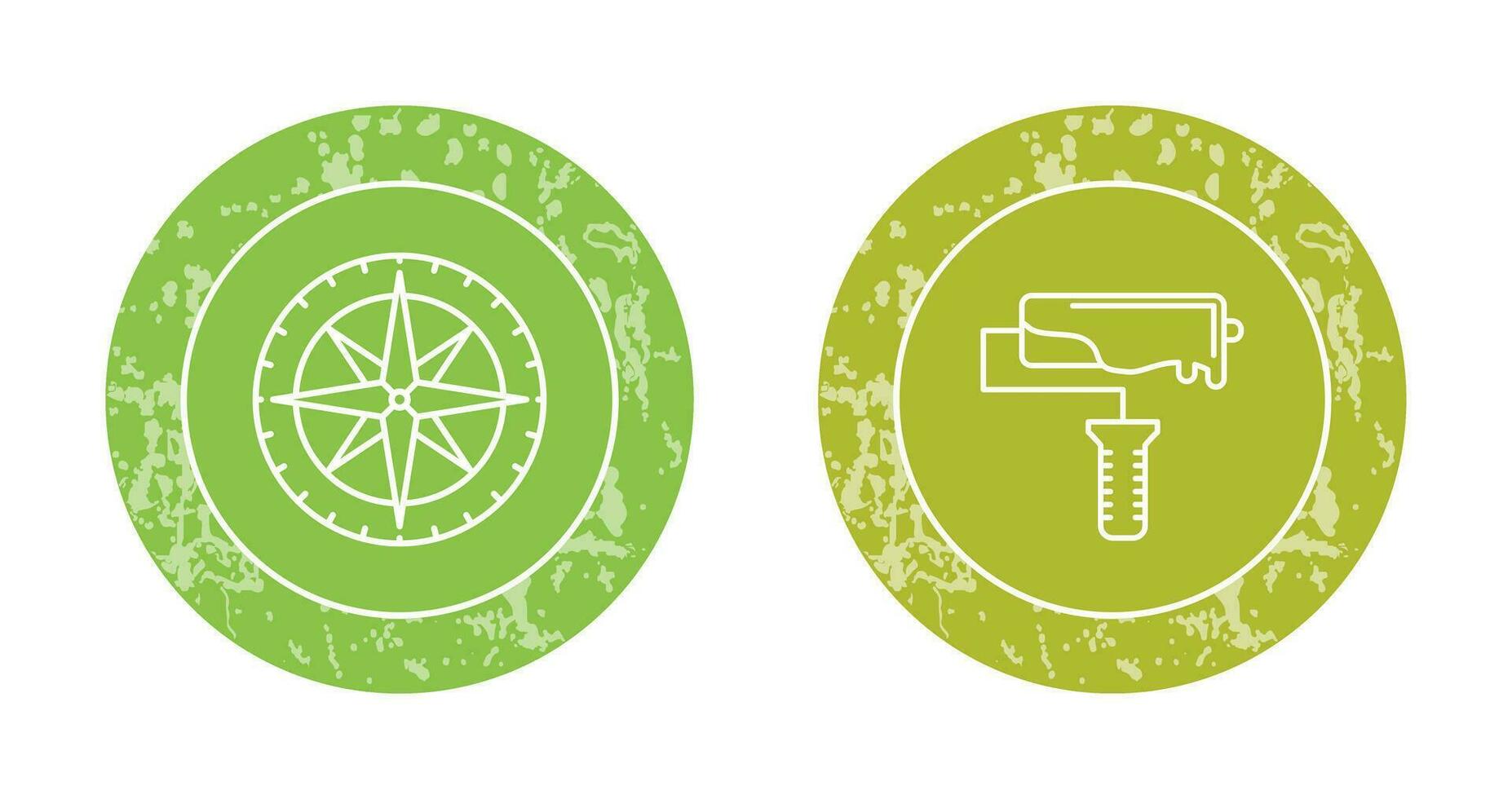 Compass and Roller Icon vector