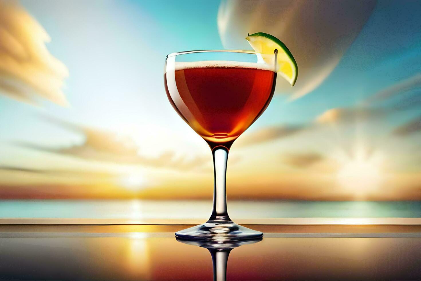 cocktail on the beach. AI-Generated photo