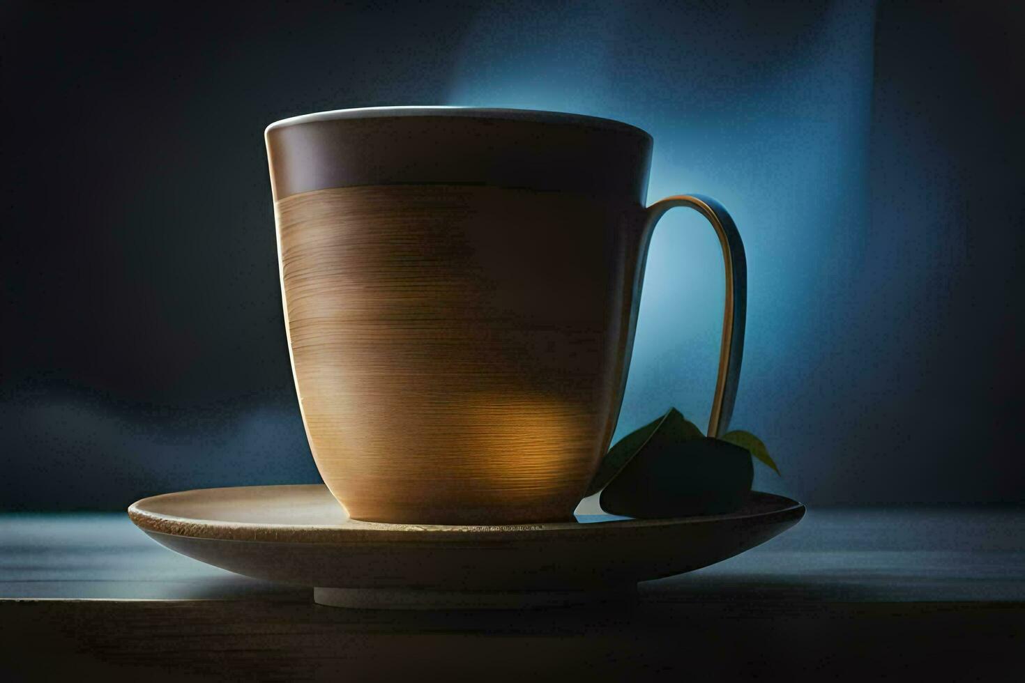 a cup of coffee on a saucer. AI-Generated photo