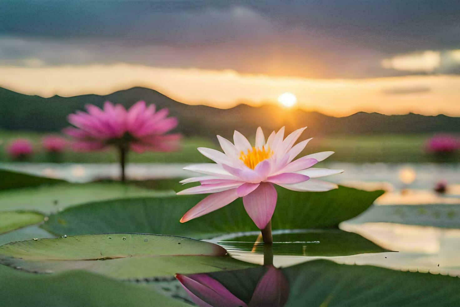the lotus flower is a symbol of peace and harmony. AIGenerated