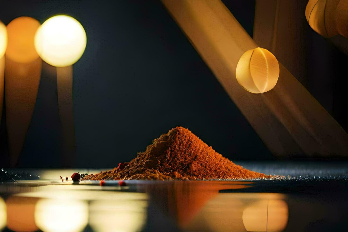 a pile of orange powder sitting on top of a table. AI-Generated photo