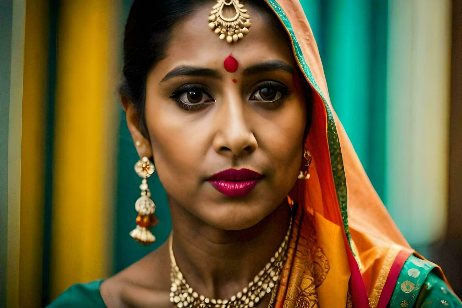 a woman in traditional indian attire. AI-Generated photo