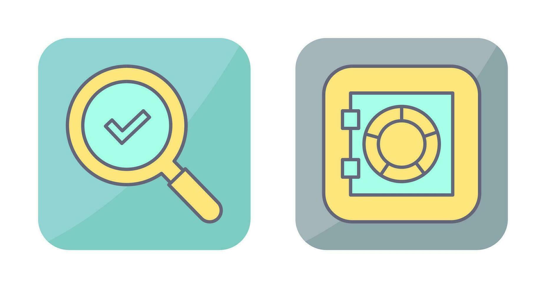 Magnifying Glass and Safe Box Icon vector