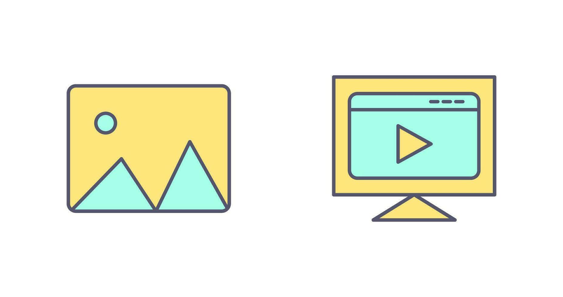 albums and video streaming Icon vector