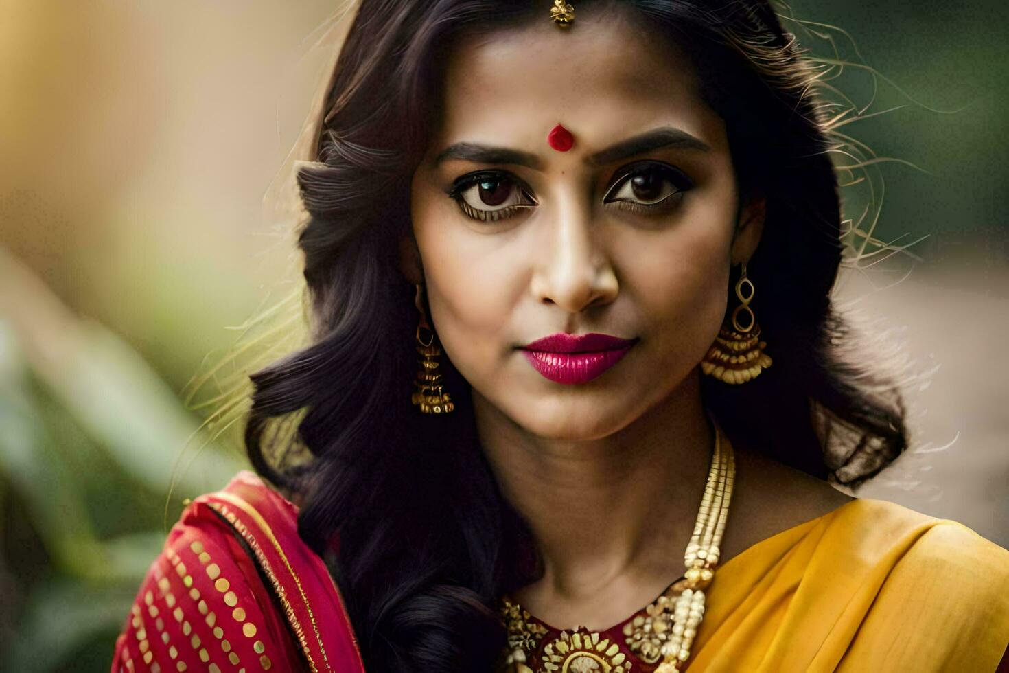 a woman in a traditional sari. AI-Generated photo