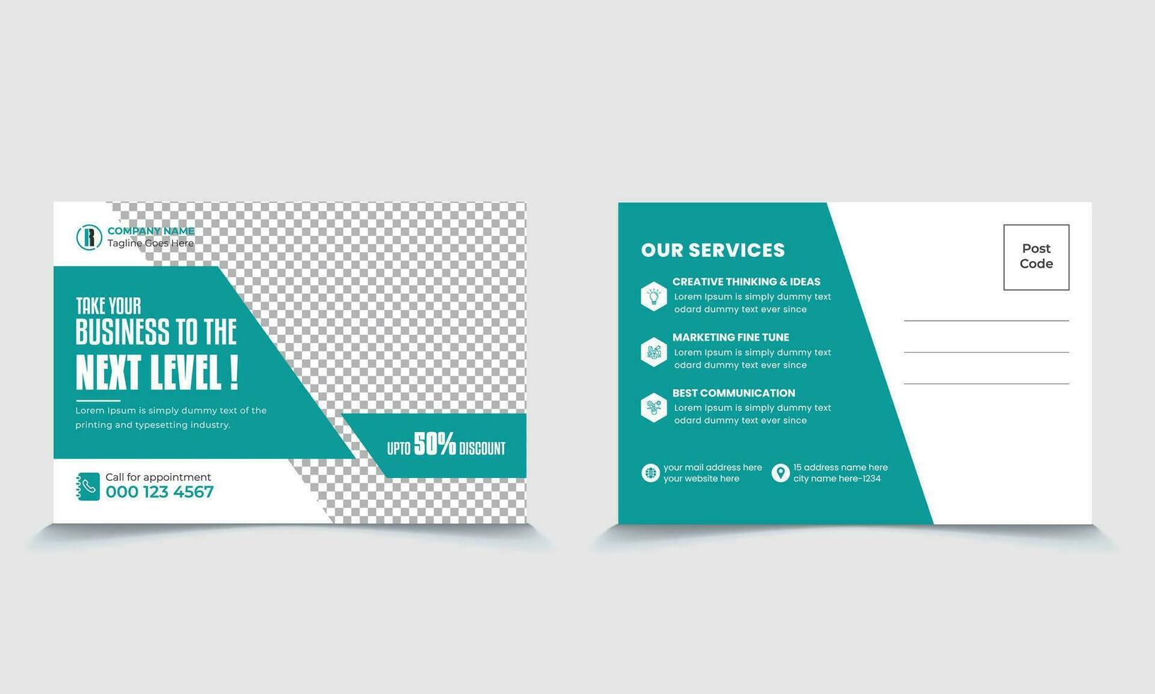 Professional Clean And Modern creative agency Business Post Card Print Ready, Direct Mail EDDM ,standard postcard Template vector